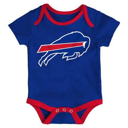 Infant Buffalo Bills Red/Royal/Heathered Gray Champ 3-Piece Bodysuit Set - Pro League Sports Collectibles Inc.