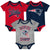 Infant New England Patriots Red/Navy/Heathered Gray Champ 3-Piece Bodysuit Set