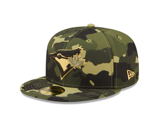 Toronto Blue Jays Camo Armed Forces 2022 On-Field New Era 59FIFTY Fitted Hat - Pro League Sports Collectibles Inc.