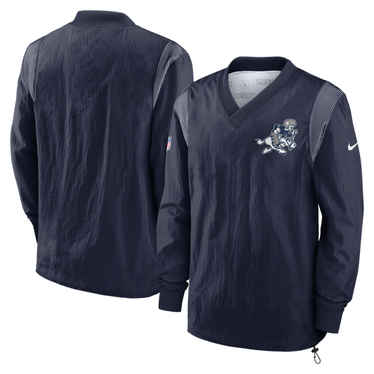 Dallas Cowboys Nike Navy Sideline Team ID Reversible Pullover Windshirt - Pro League Sports Collectibles Inc.