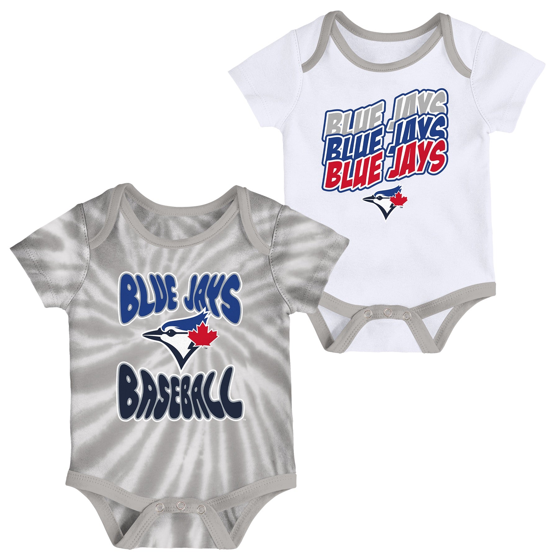 Infant Toronto Blue Jays Tie Dye/White Onesie 2-Pack Set - Pro League Sports Collectibles Inc.