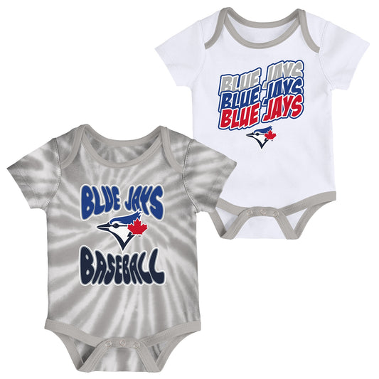 Infant Toronto Blue Jays Tie Dye/White Onesie 2 Pack Set - Pro League Sports Collectibles Inc.