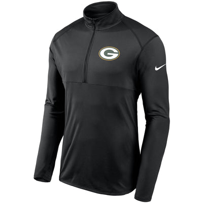 Green Bay Packers Nike Black Fan Gear Element Performance Half-Zip Long Sleeve Shirt - Pro League Sports Collectibles Inc.