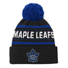 Youth Toronto Maple Leafs 3rd Logo Alternate Jacquard Cuffed Knit Hat with Pom - Pro League Sports Collectibles Inc.