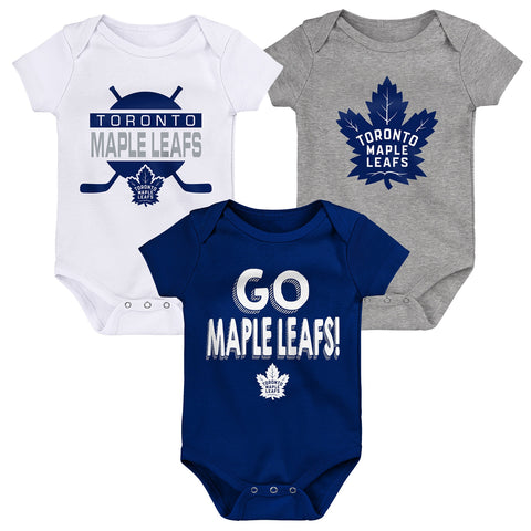 Infant Toronto Maple Leafs Born To Win Onesie 3 Pack Set Pro League Sports Collectibles Inc