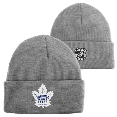 Youth Toronto Maple Leafs Grey Cuff Knit Toque - Pro League Sports Collectibles Inc.