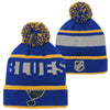 Youth St. Louis Blues Royal Breakaway Cuffed Knit Hat with Pom - Pro League Sports Collectibles Inc.