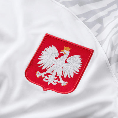 Youth Poland National Team World Cup Nike 2022-23  White Home Replica Stadium Jersey - Pro League Sports Collectibles Inc.