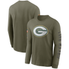 Green Bay Packers Nike 2022 Salute To Service - Team Logo Long Sleeve T-Shirt - Olive - Pro League Sports Collectibles Inc.