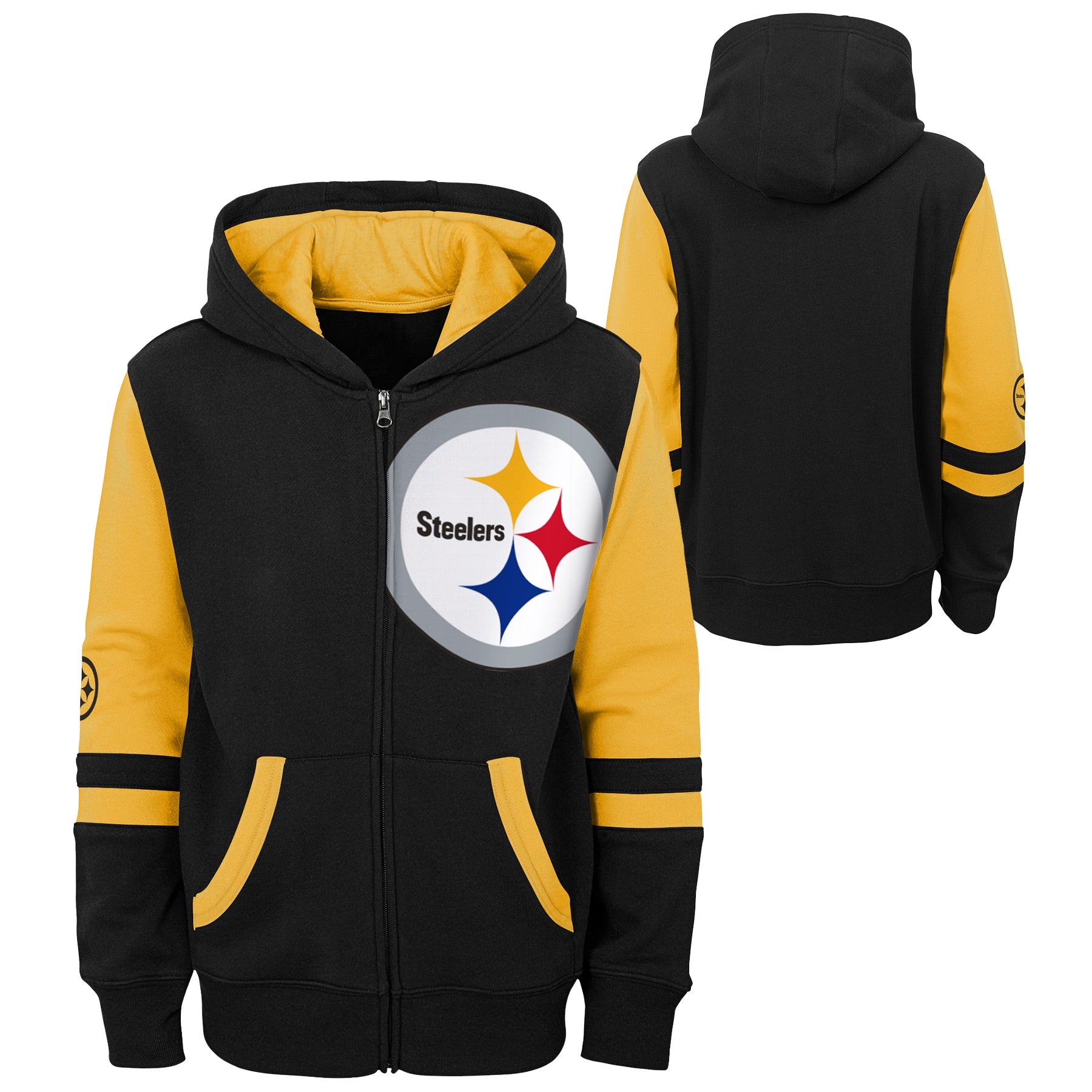 Youth Pittsburgh Steelers Full Zip Fleece Hoodie - Pro League Sports  Collectibles Inc.