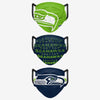 Seattle Seahawks Match Day FOCO NFL Face Mask Covers Adult 3 Pack - Pro League Sports Collectibles Inc.