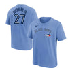 Youth Toronto Blue Jays Vladimir Guerrero Jr. Nike Powder Blue Horizon Name and Number T-Shirt - Pro League Sports Collectibles Inc.