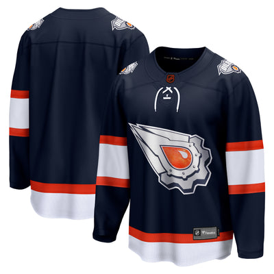 Edmonton Oilers Fanatics Branded - Retro Reverse Special Edition 2.0 Breakaway Blank Jersey - Navy - Pro League Sports Collectibles Inc.