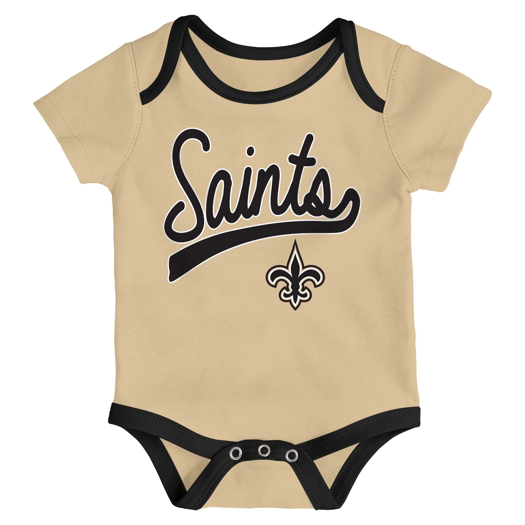 Infant New Orleans Saints Gold/Black/Heathered Gray Champ 3-Piece Bodysuit Set - Pro League Sports Collectibles Inc.