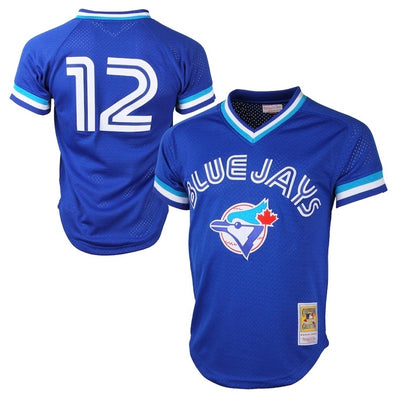  Mitchell & Ness Roberto Alomar #12 1993 Toronto Blue Jays Royal  Mesh BP Jersey : Sports & Outdoors