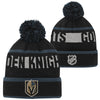 Youth Vegas Knights Black Breakaway Cuffed Knit Hat with Pom - Pro League Sports Collectibles Inc.
