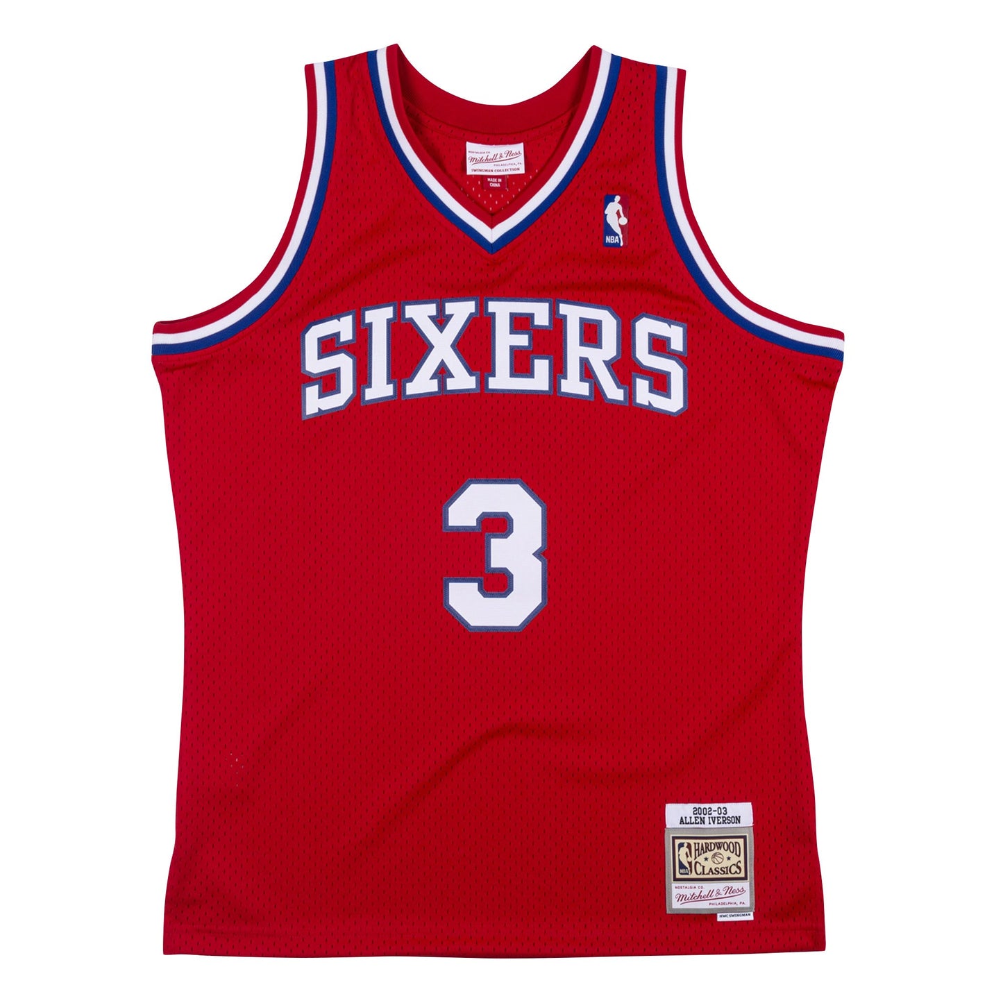 Allen Iverson #3 Philadelphia 76ers Mitchell & Ness 2002-03 Hardwood Classic Swingman Jersey - Pro League Sports Collectibles Inc.