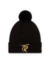 Toronto Raptors Alternate New Era Black and Gold City Series 21 Pom Knit Toque - Pro League Sports Collectibles Inc.