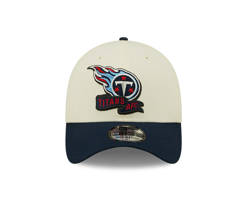 Tennessee Titans 2022 Sideline New Era Cream/Navy - 39THIRTY 2-Tone Flex Hat - Pro League Sports Collectibles Inc.