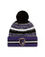 Baltimore Ravens New Era 2021 NFL Sideline - Sport Official Pom Cuffed Knit Hat - Purple/Black