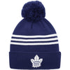 Toronto Maple Leafs Adidas 3 Stripe Locker Room Cuffed Knit Pom Toque - Pro League Sports Collectibles Inc.