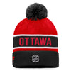 Ottawa Senators Fanatics Branded Black/Red 2022 NHL Draft - Authentic Pro Cuffed Knit Toque with Pom - Pro League Sports Collectibles Inc.