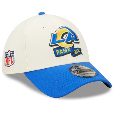 Los Angeles Rams 2022 Sideline New Era Cream/Blue - 39THIRTY 2-Tone Flex Hat - Pro League Sports Collectibles Inc.