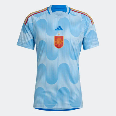 Spain National Team World Cup Adidas 2022 Blue Road Replica Stadium Jersey - Pro League Sports Collectibles Inc.