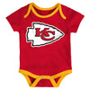 Infant Kansas City Chiefs Red/Gold/Heathered Gray Champ 3-Piece Bodysuit Set - Pro League Sports Collectibles Inc.