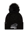 Women's Buffalo Bills New Era 2022 Sports Knit - Cuffed Pom Knit Hat - Black - Pro League Sports Collectibles Inc.