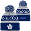 Kids Toronto Maple Leafs Faceoff Cuffed Knit Hat with Pom - Pro League Sports Collectibles Inc.