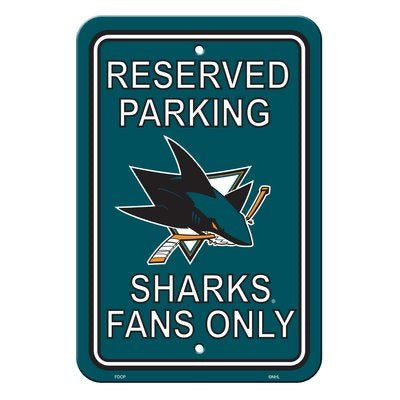 San Jose Sharks Sports Vault Reserved Parking Fan Sign - Pro League Sports Collectibles Inc.