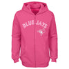 Youth Toronto Blue Jays Full Zip Pink Girls Wordmark Hoodie - Pro League Sports Collectibles Inc.