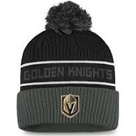 Vegas Golden Knights Fanatics Branded Authentic Pro Locker Room Cuffed Pom Knit Hat - Black/Gray - Pro League Sports Collectibles Inc.