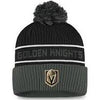 Vegas Golden Knights Fanatics Branded Authentic Pro Locker Room Cuffed Pom Knit Hat - Black/Gray - Pro League Sports Collectibles Inc.