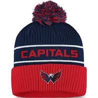 Washington Capitals Fanatics Branded Authentic Pro Locker Room Cuffed Pom Knit Hat - Black/Gray - Pro League Sports Collectibles Inc.