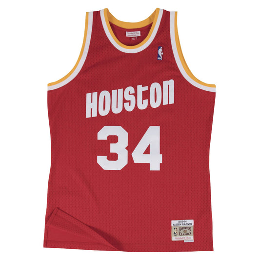 Hakeem Olajuwon Houston Rockets Mitchell & Ness 1993-94 Hardwood Classic Swingman Away Jersey - Pro League Sports Collectibles Inc.