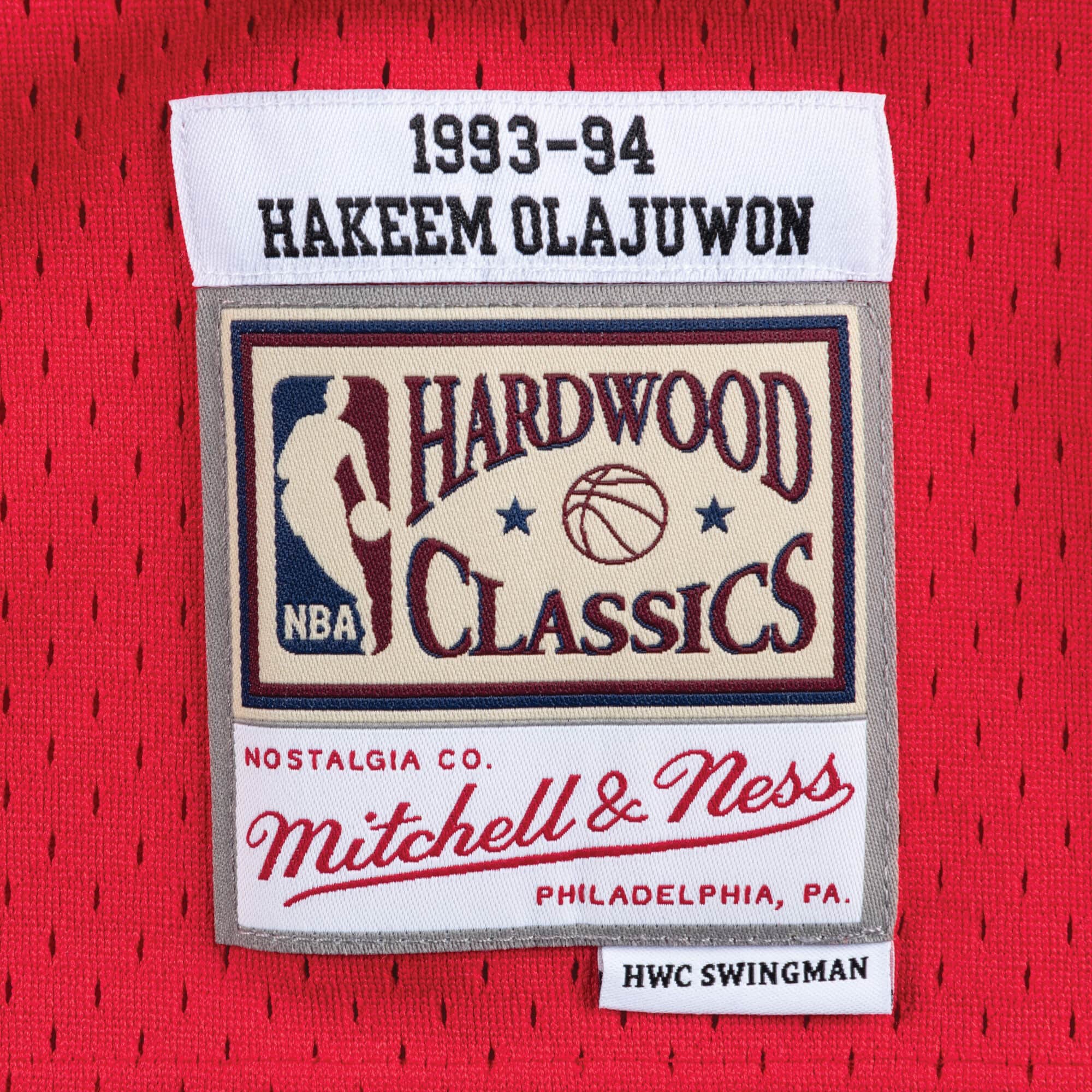 Men's Hakeem Olajuwon Red Houston Rockets 1993-94 Jersey - Sporty