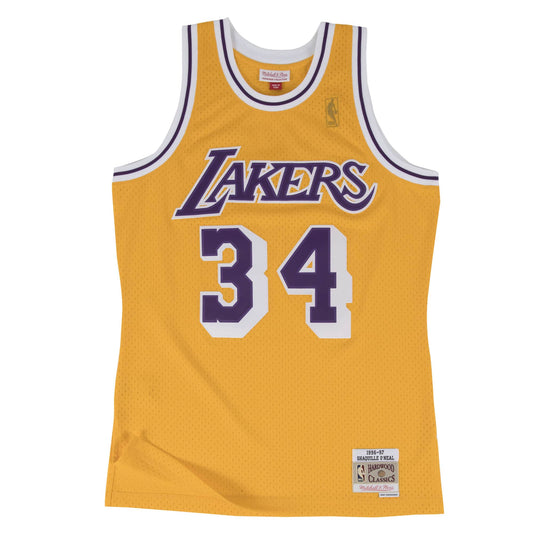 Shaquille O'Neal Los Angeles Lakers Mitchell & Ness 1996-97 Hardwood Classic Swingman Away Jersey - Pro League Sports Collectibles Inc.