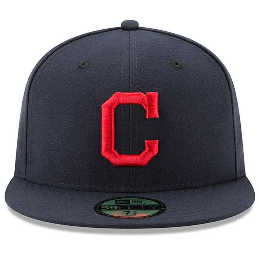 Cleveland Indians New Era Navy Authentic Collection On-Field Road 59FIFTY Fitted Hat - Pro League Sports Collectibles Inc.