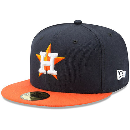 Houston Astros New Era Navy/Orange Authentic Collection On-Field 59FIFTY Road Fitted Hat - Pro League Sports Collectibles Inc.