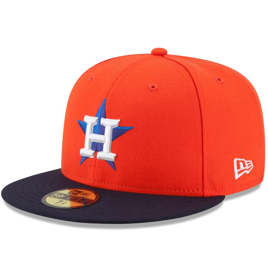 Houston Astros New Era Orange/Navy Authentic Collection On-Field 59FIFTY Alt Fitted Hat - Pro League Sports Collectibles Inc.