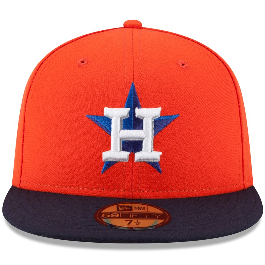 Houston Astros New Era Orange/Navy Authentic Collection On-Field 59FIFTY Alt Fitted Hat - Pro League Sports Collectibles Inc.