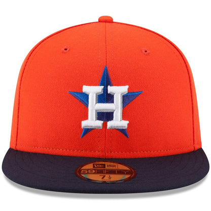 Houston Astros New Era Orange/Navy Authentic Collection On-Field 59FIFTY Alt Fitted Hat - Pro League Sports Collectibles Inc.