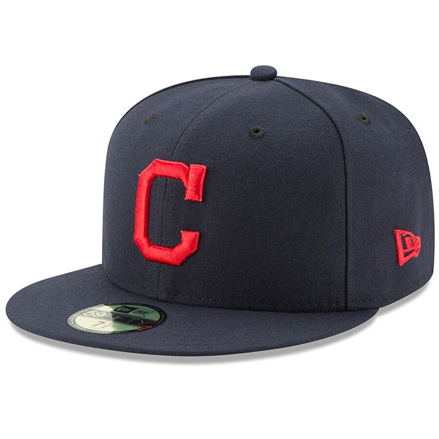 Cleveland Indians New Era Navy Authentic Collection On-Field Road 59FIFTY Fitted Hat - Pro League Sports Collectibles Inc.